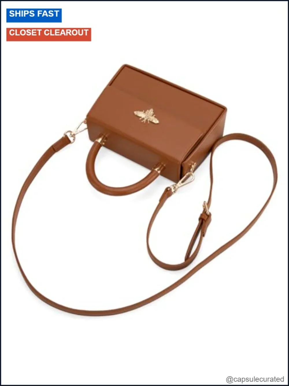 Vegan Leather Top Handle Bag Mini Square Crossbody Purse Detachable Strap